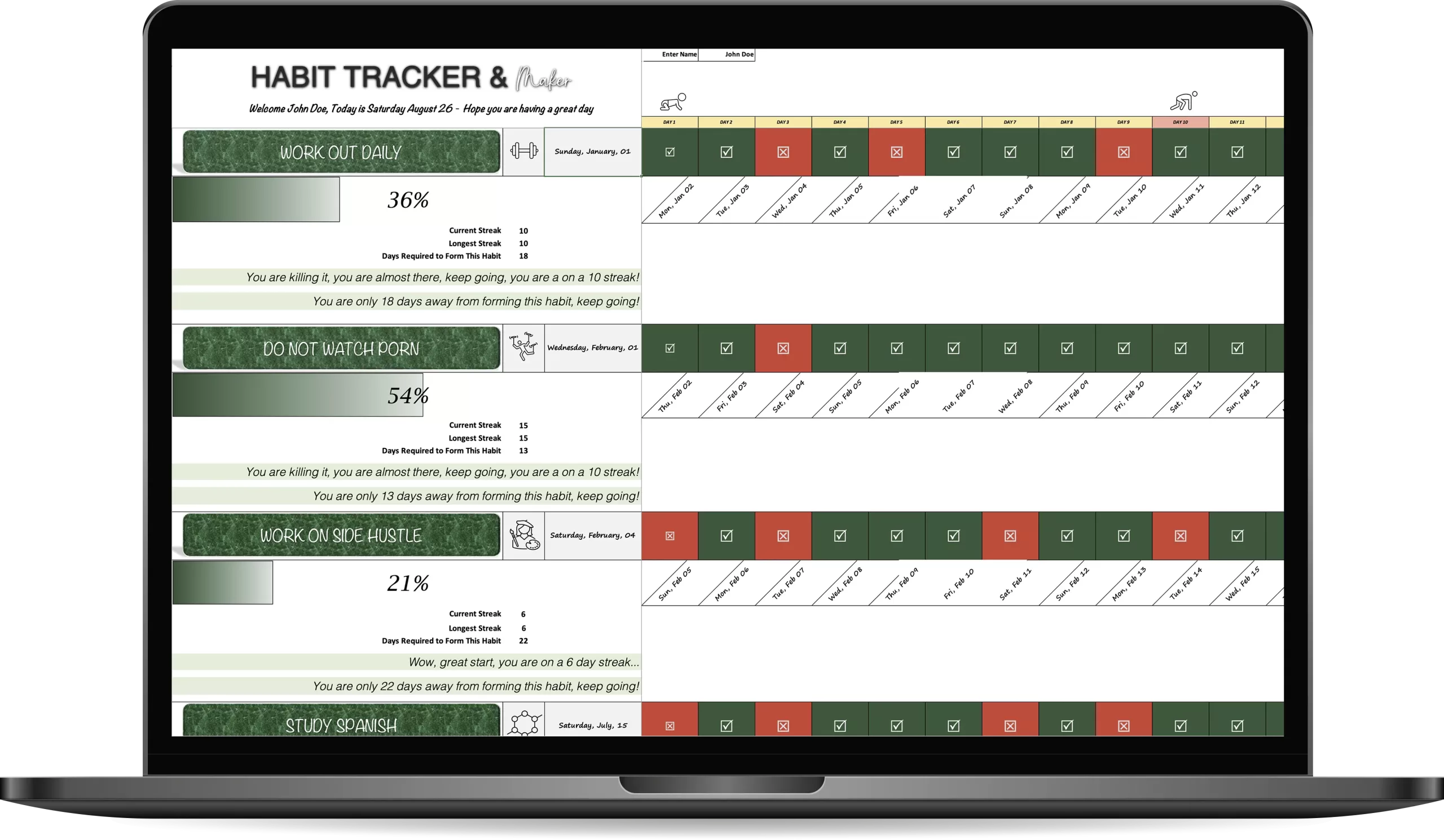 Epic Habit Tracker With Progress Streaks