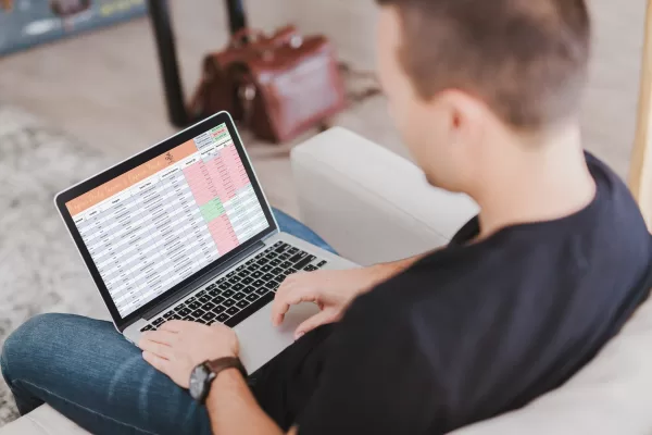 Man Working on his Simple Budget Tracker