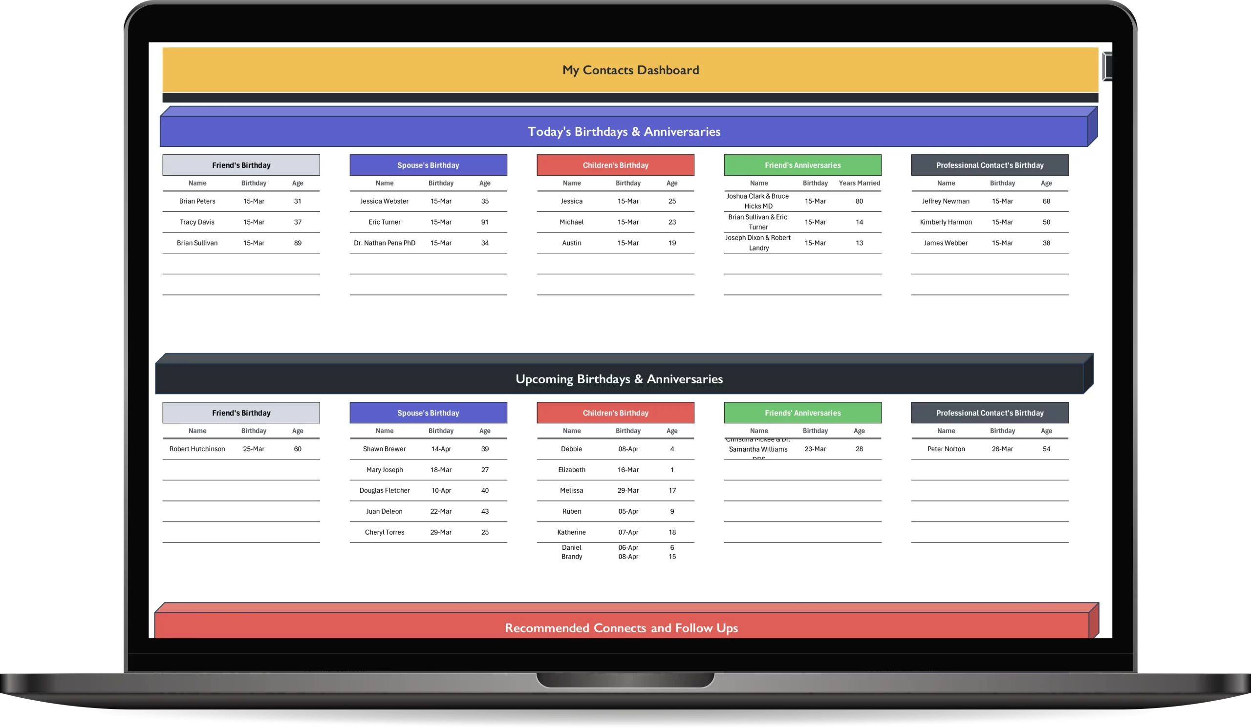 Excel Contact Management System