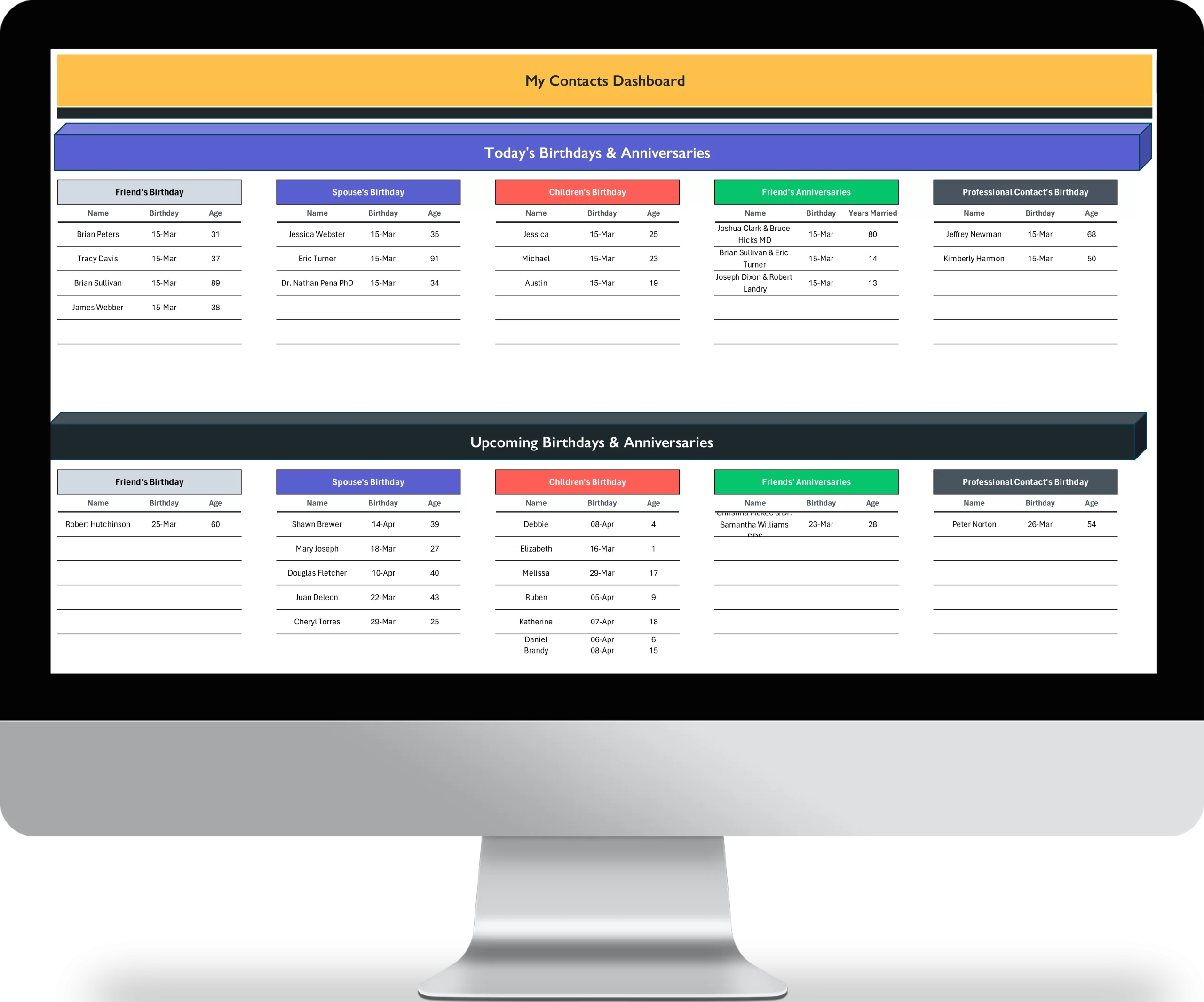 Excel Contact Management System