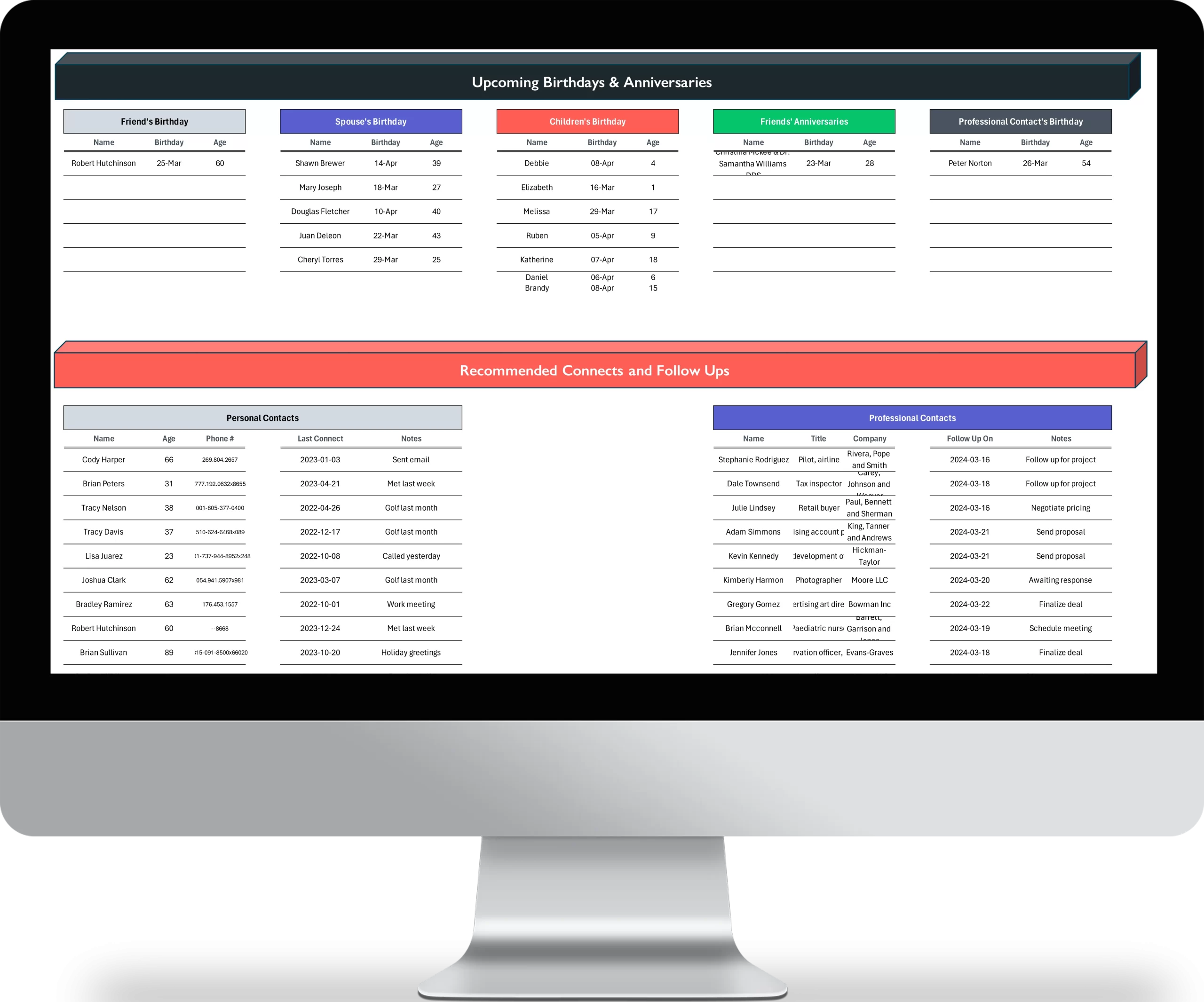 Excel Contact Management System