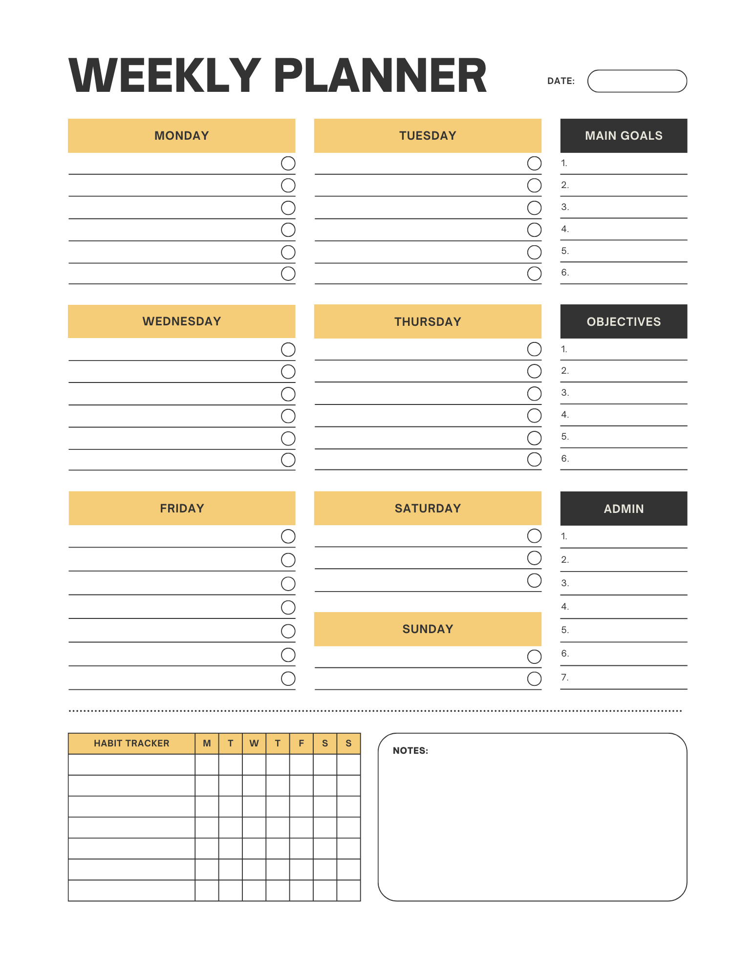 017 - Simple Weekly Planner v3