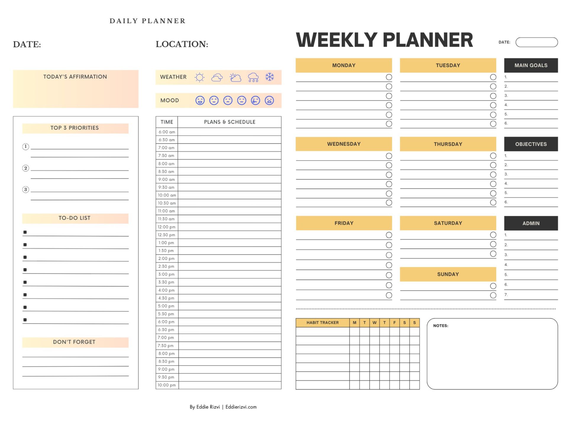 The Simple Daily & Weekly Planner